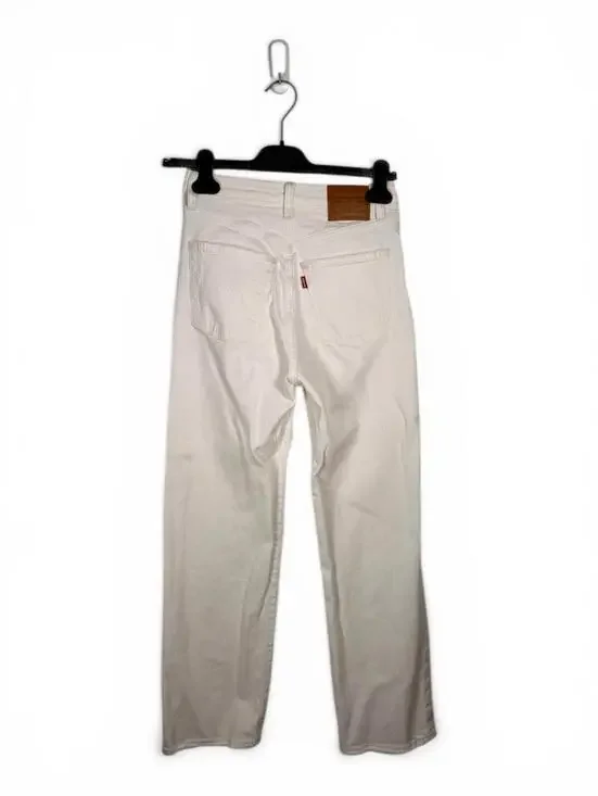 Levis Premium Ribcage Straight Ankle Jeans Women's Size 26 White W26 L27 Denim - Picture 9 of 9